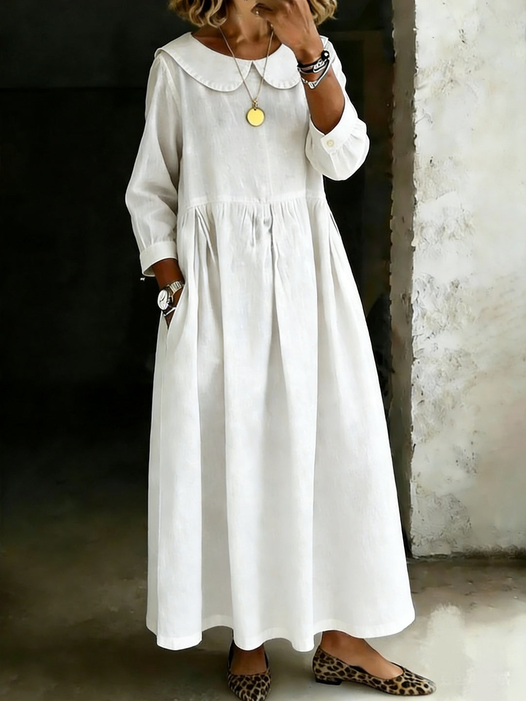 Dasol | Long Sleeve Denim Midi Dress