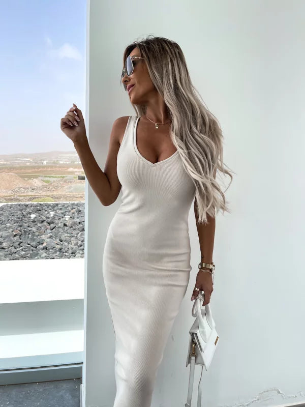 Latasha |  V-Neck Long Sleeve Midi Dress Set