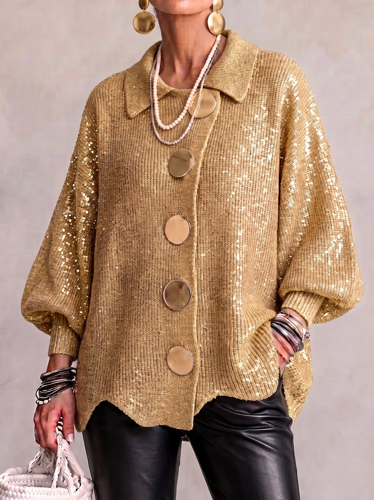 Patsy | Knit Cardigan with Balloon Sleeves