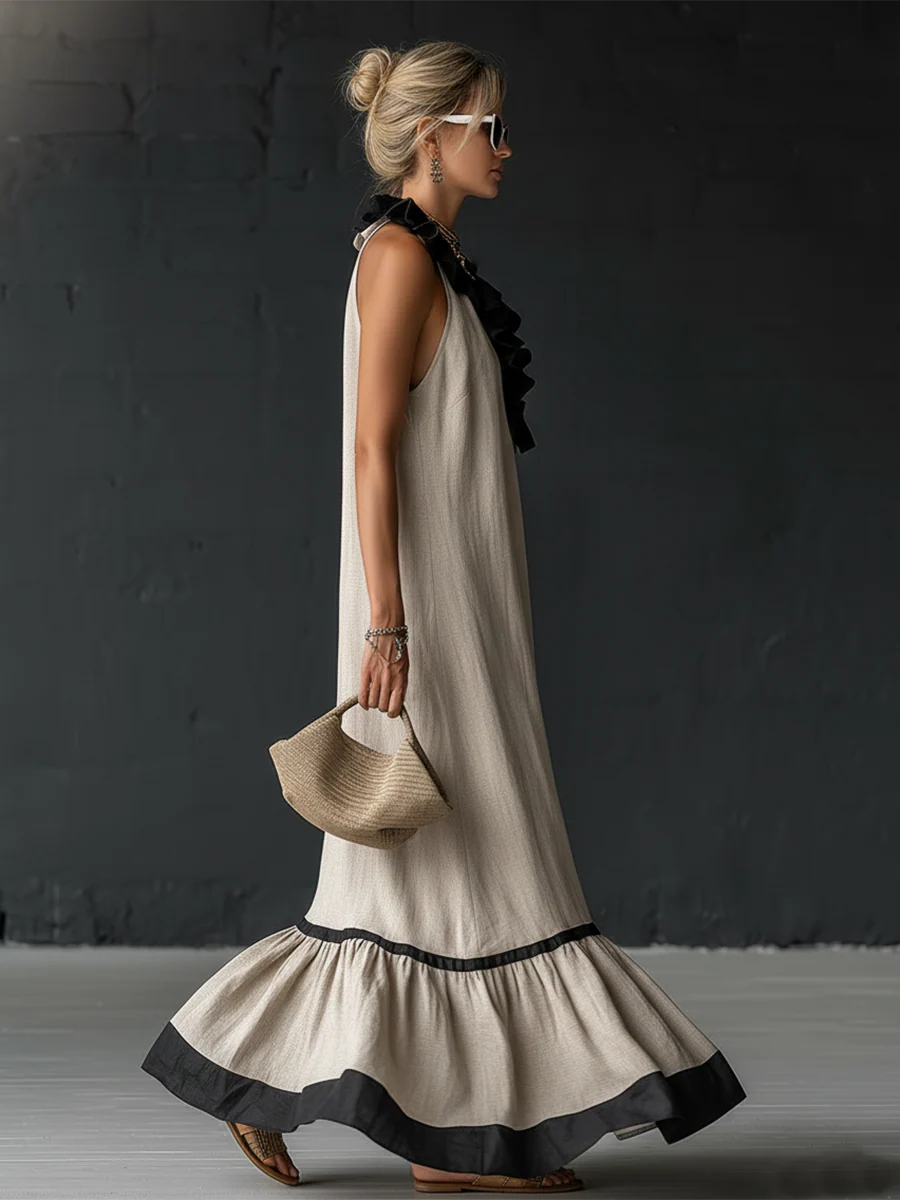 Natja | Maxi Dress With Ruffle Trim