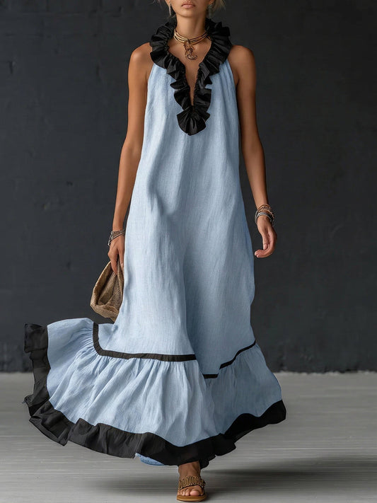 Natja | Maxi Dress With Ruffle Trim