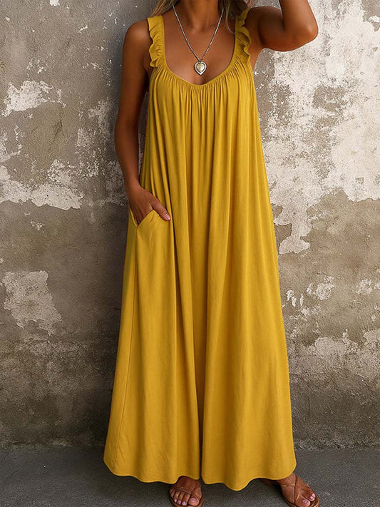 Nadjaa | Ruffle Strap Flowy Maxi Dress