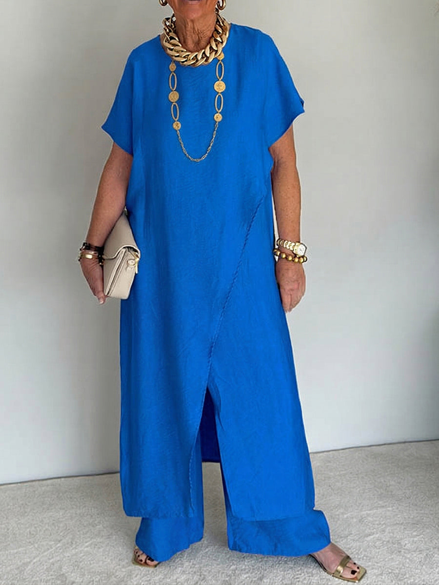 Iasmim | Loose Fit Short Sleeve Wide Leg Jumpsuit