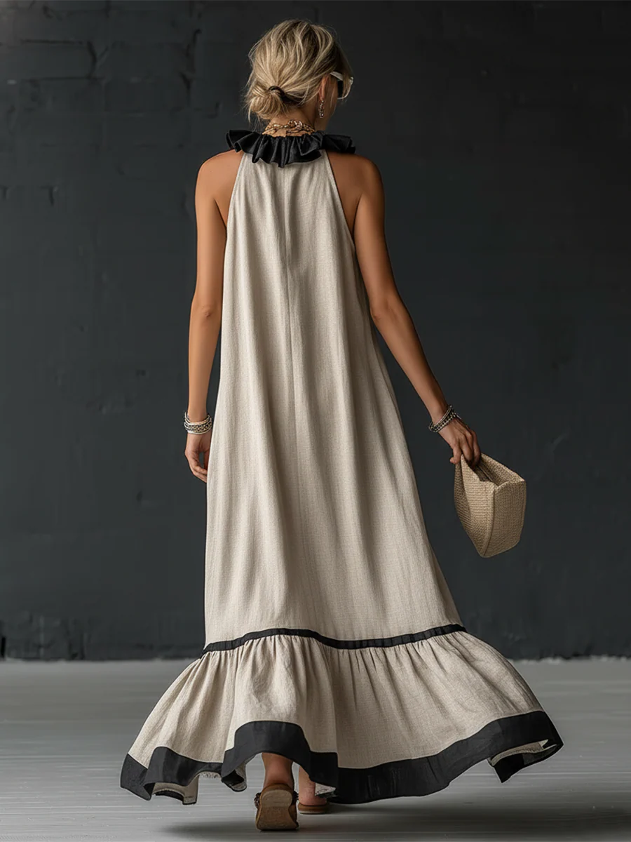 Natja | Maxi Dress With Ruffle Trim