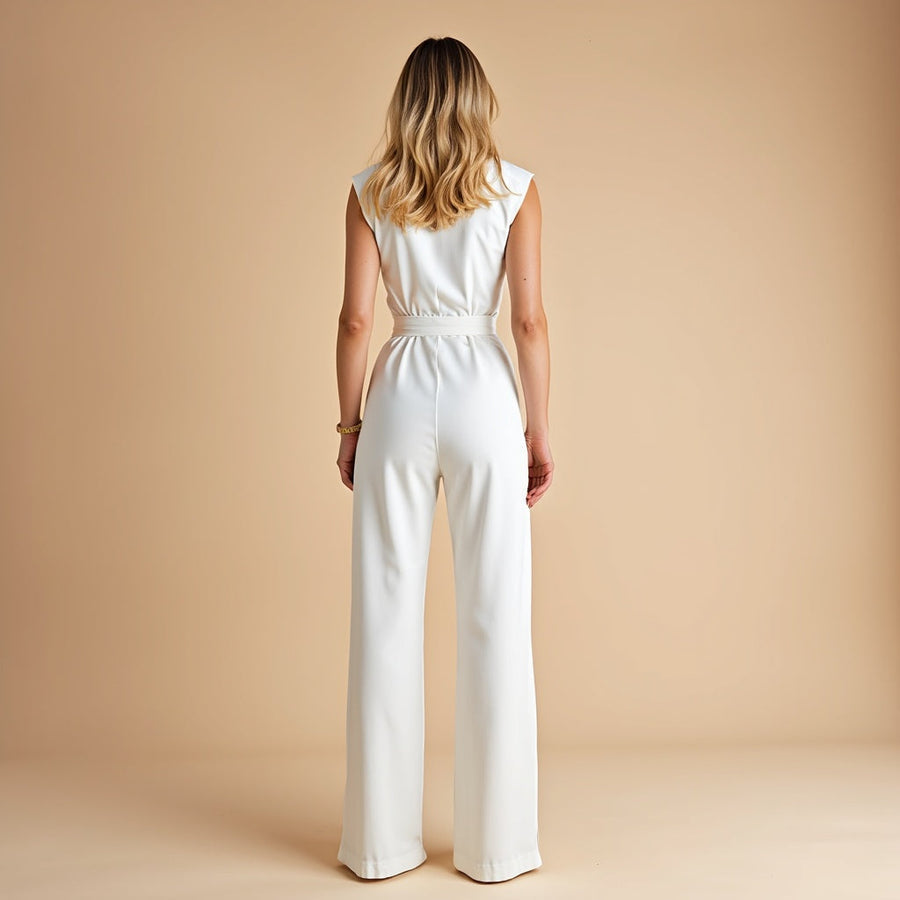 Kyanna | Sleeveless Belted Wide Leg Jumpsuit