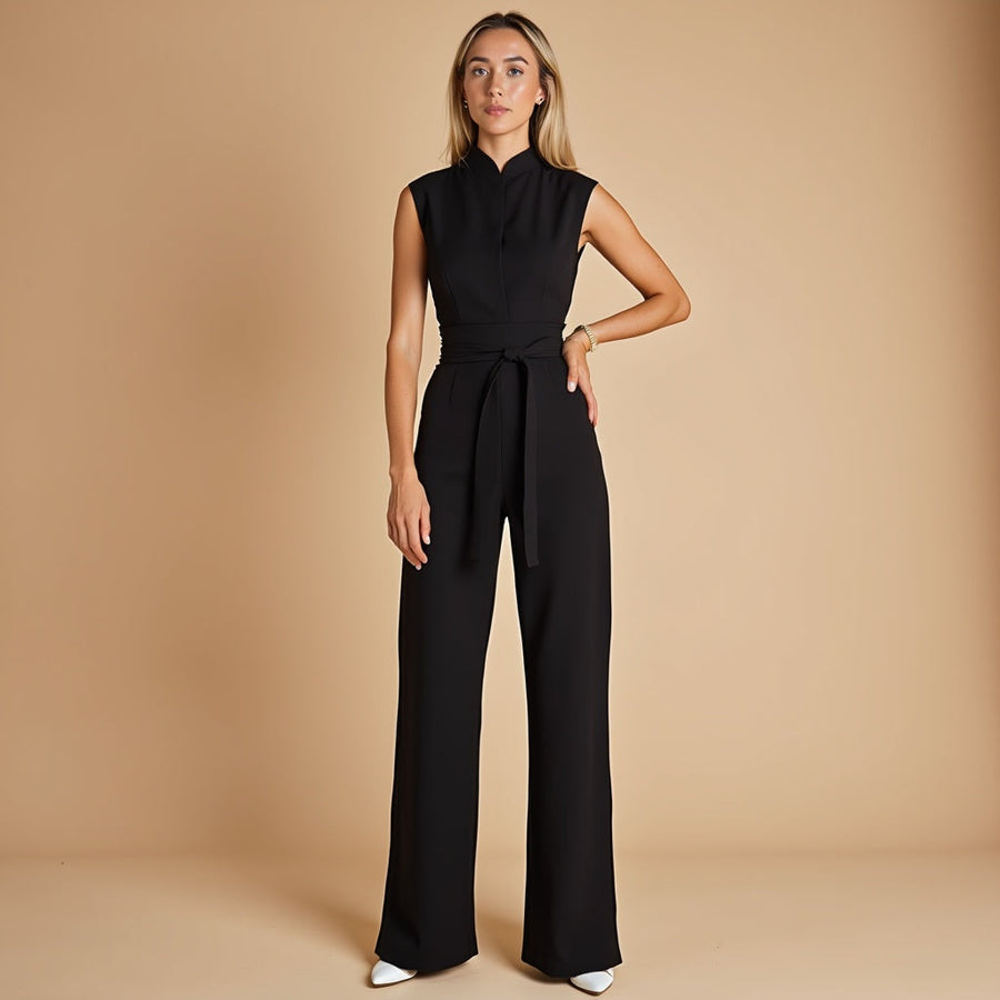 Kyanna | Sleeveless Belted Wide Leg Jumpsuit