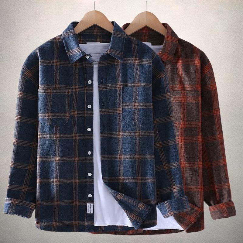 Wolf | Checked Long Sleeve Button-Up Overshirt