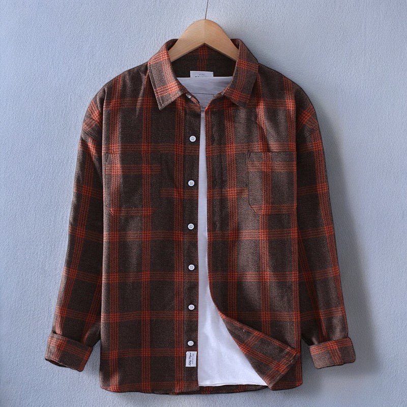 Wolf | Checked Long Sleeve Button-Up Overshirt