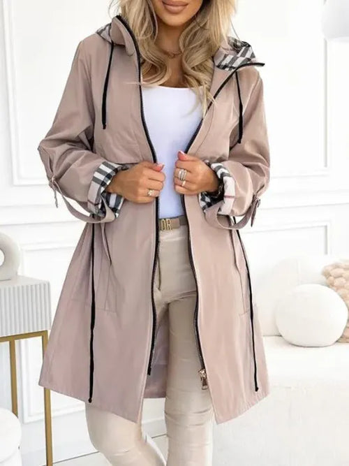 Liaa | Hooded Zip Front Longline Trench Coat