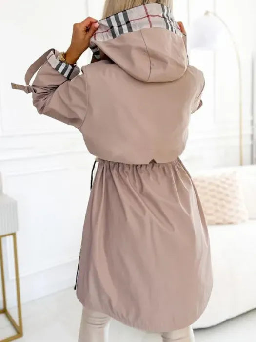 Liaa | Hooded Zip Front Longline Trench Coat