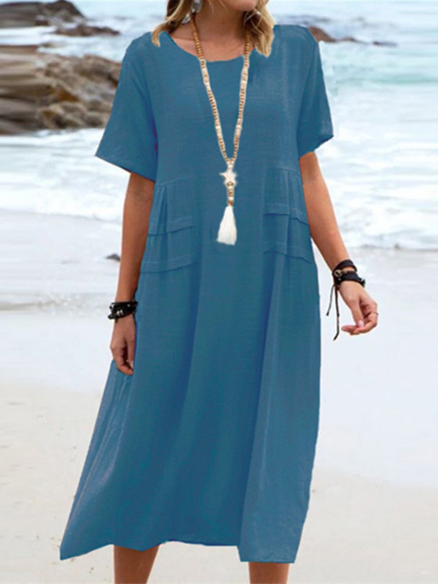 Aryuna | Short Sleeve Loose Midi Dress