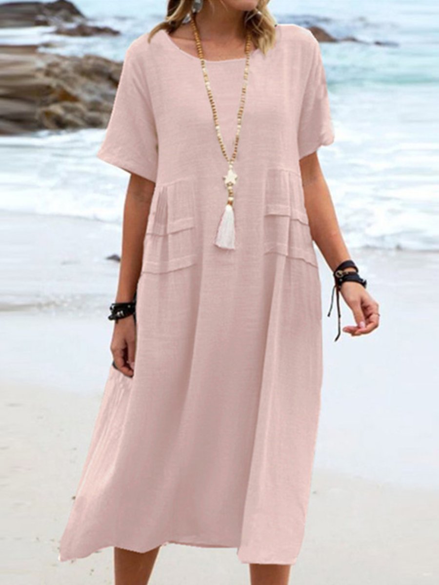 Aryuna | Short Sleeve Loose Midi Dress