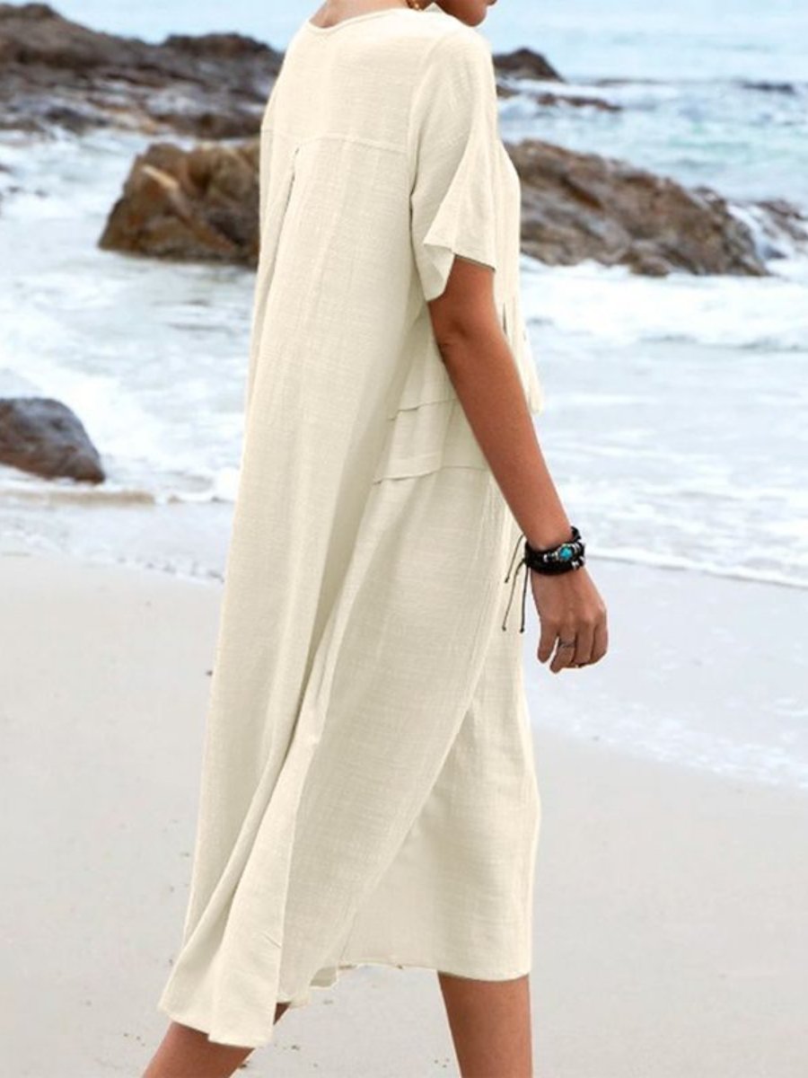 Aryuna | Short Sleeve Loose Midi Dress