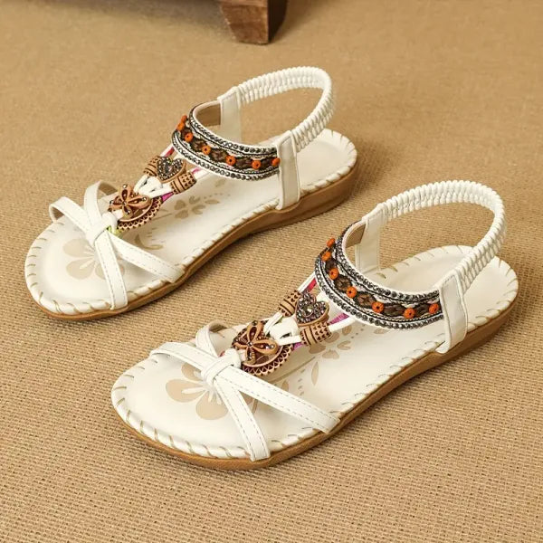 Camila | Boho Beaded Flat Sandals