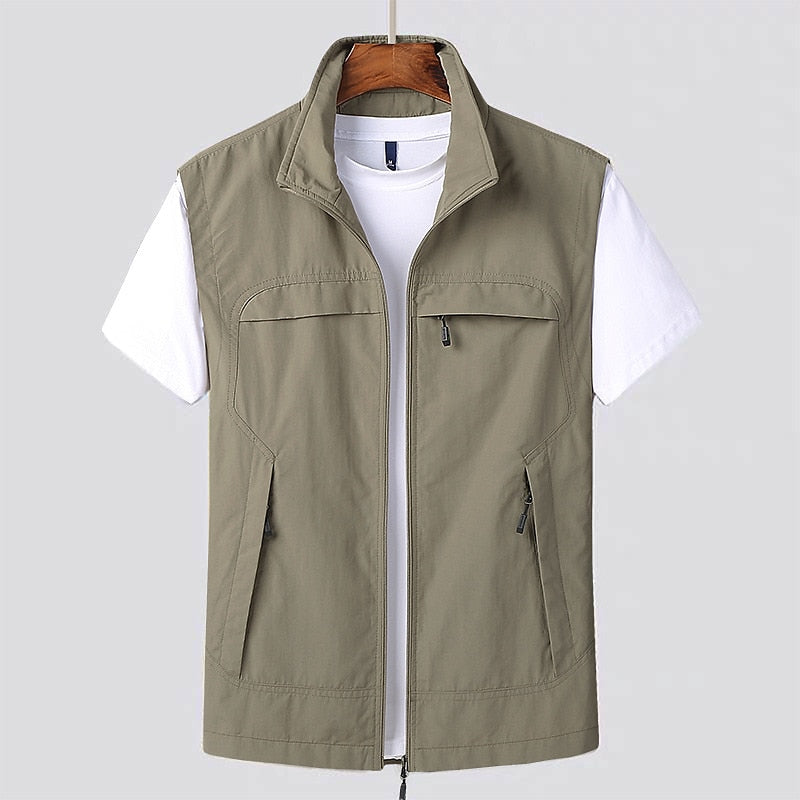 Lenneke | Sleeveless Zip Front Vest with Pockets