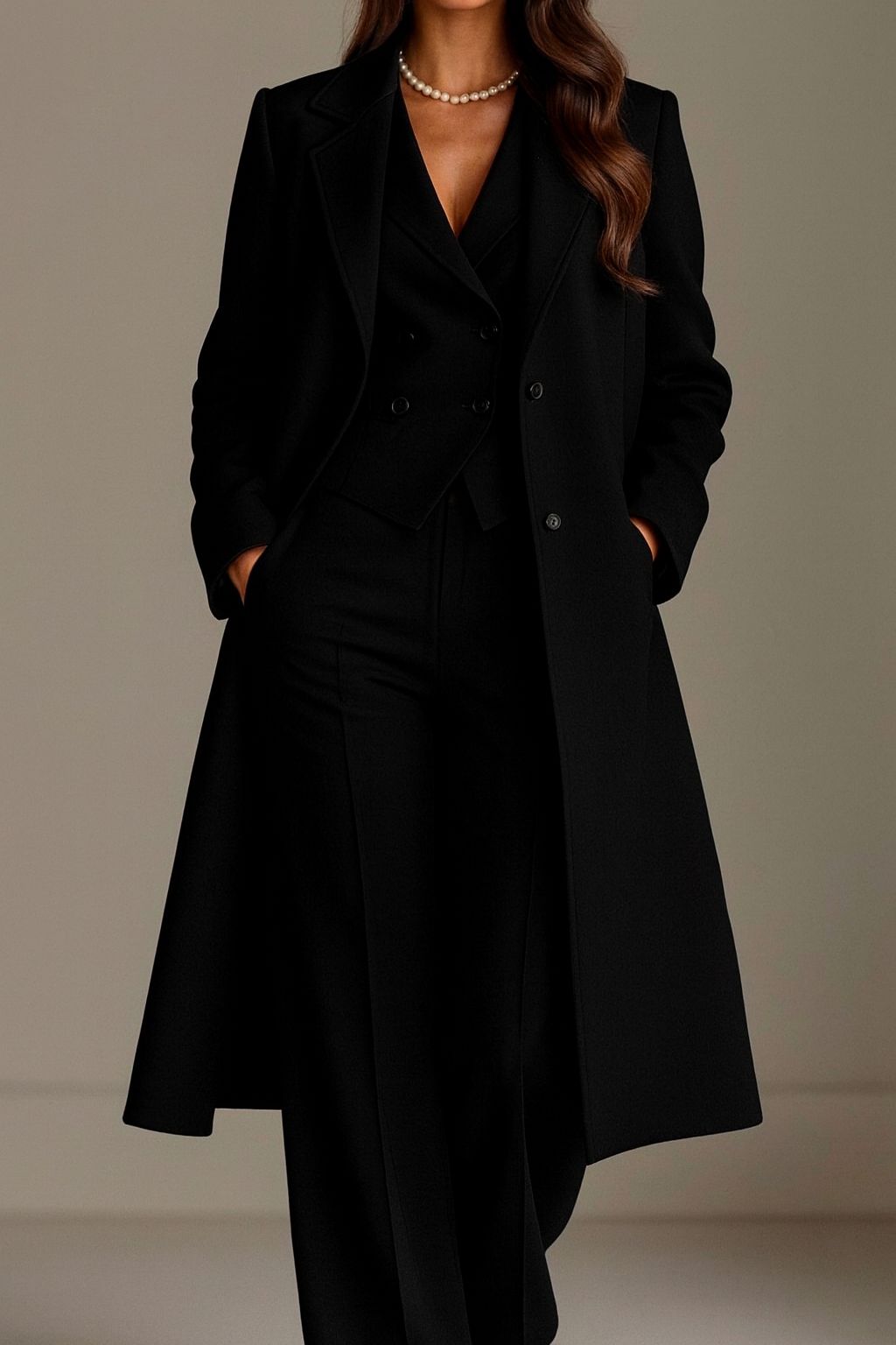 Nidia - Long Sleeve Three Piece Trouser Suit