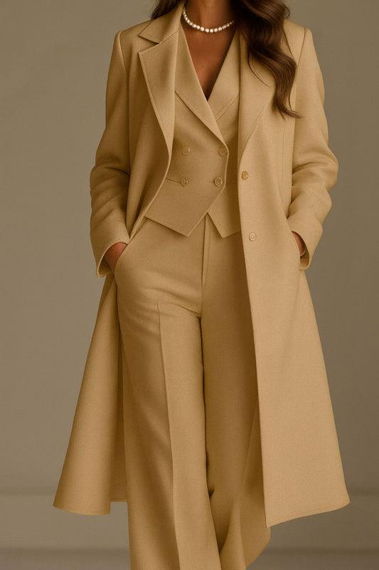 Nidia - Long Sleeve Three Piece Trouser Suit