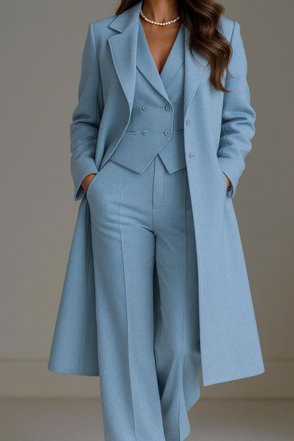 Nidia - Long Sleeve Three Piece Trouser Suit