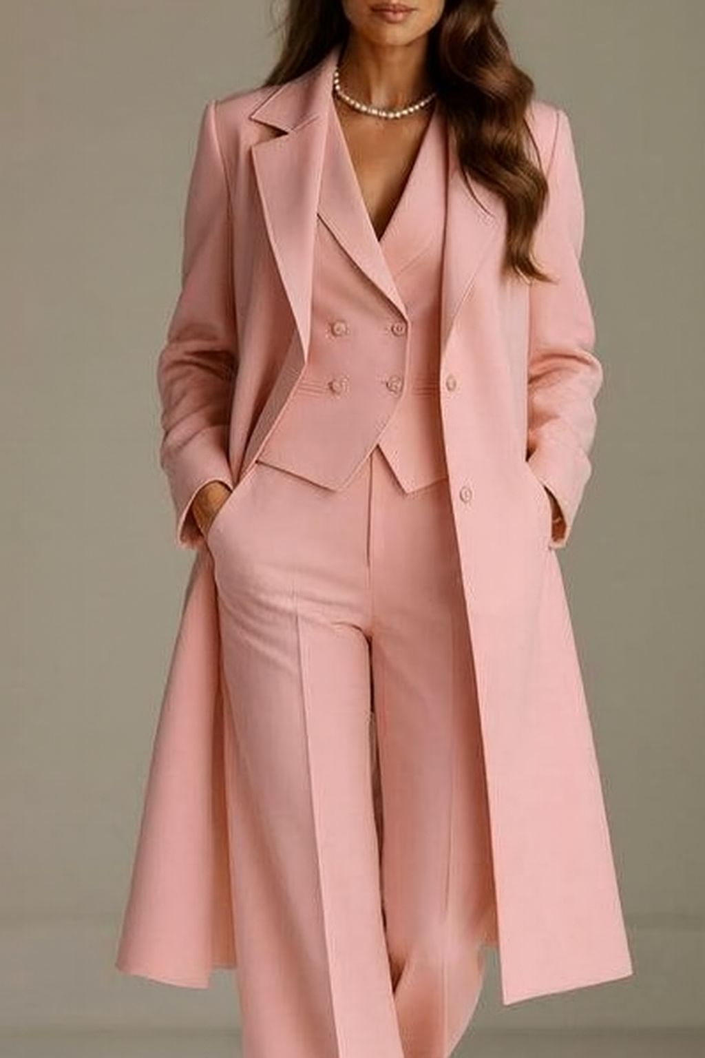 Nidia - Long Sleeve Three Piece Trouser Suit