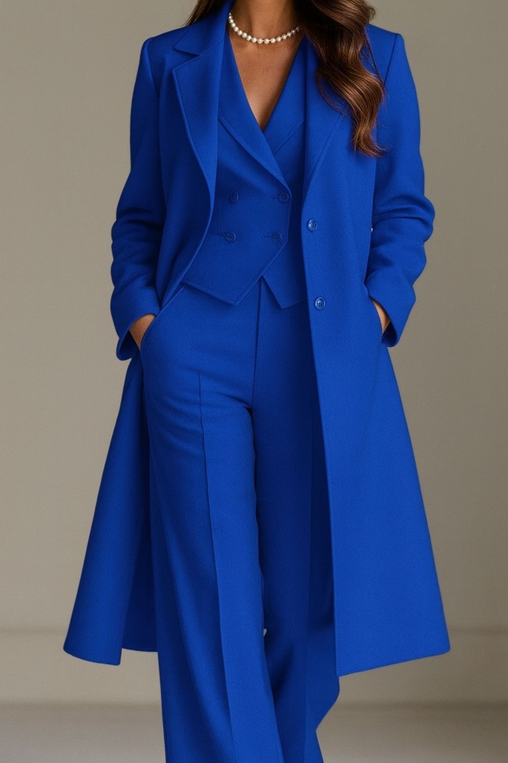 Nidia - Long Sleeve Three Piece Trouser Suit