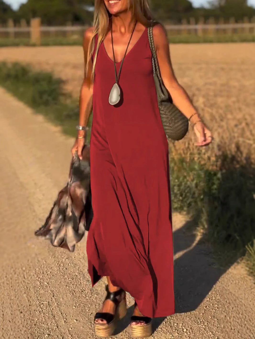 Evelyne | V-Neck Sleeveless Maxi Summer Dress