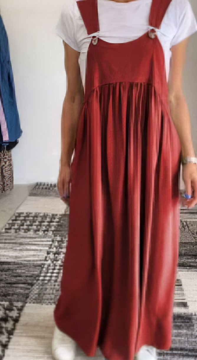 Marleen | Strappy Maxi Dress with Gathered Loose Fit