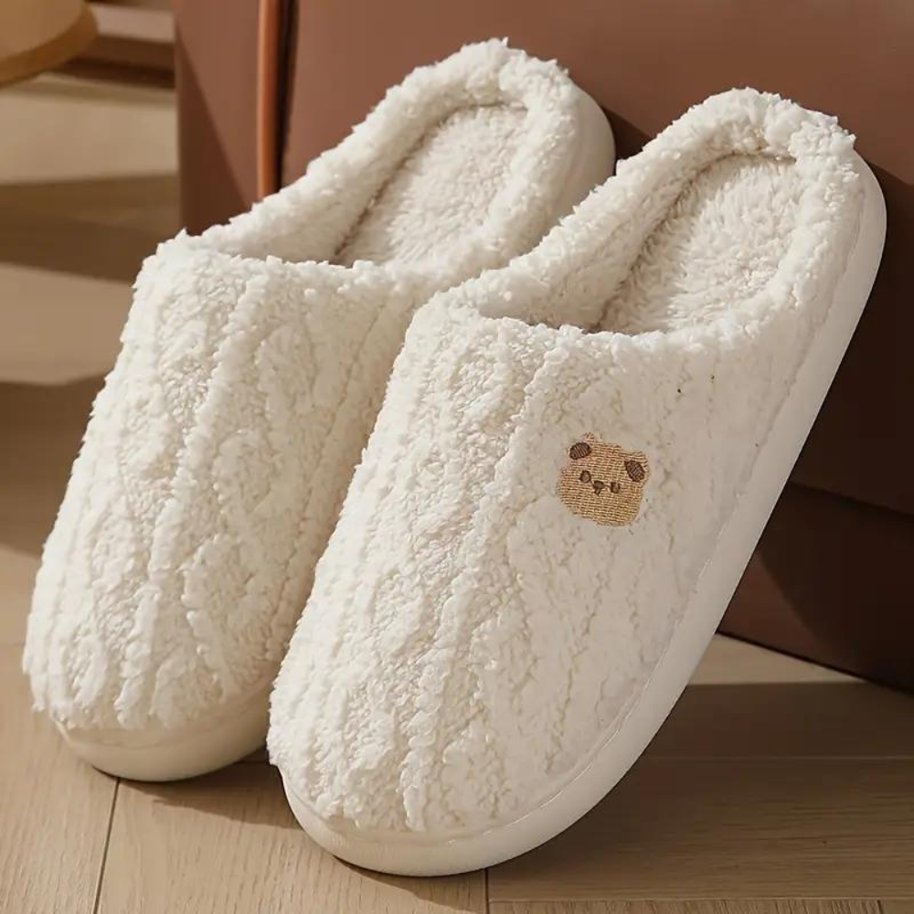 Chantal | Closed Toe Slippers with Plush Texture