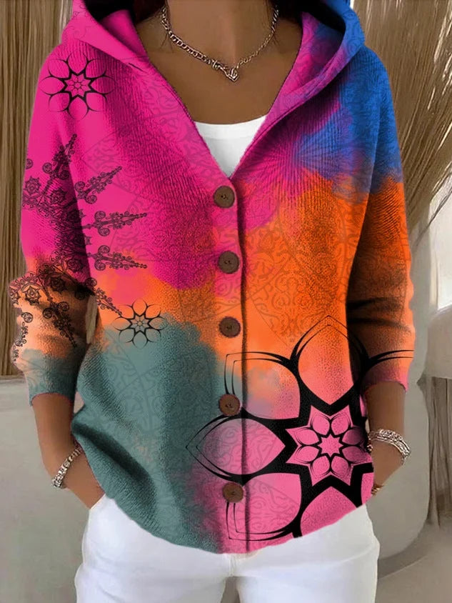 Annie | Hooded Cardigan Button-Front Long Sleeve