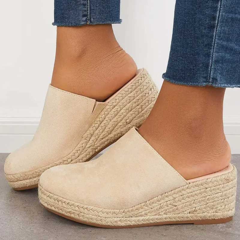 Felisa | Wedge Mule Sandals Closed Toe Slip On