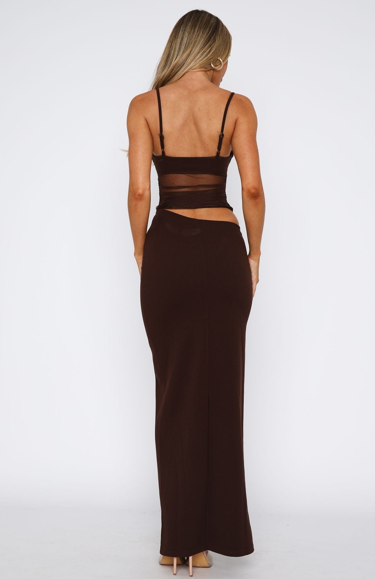 Aisling | Mesh Panel Bodycon Maxi Dress