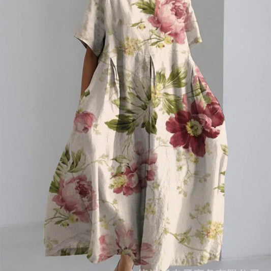 Jitske | Floral Print Button Front Midi Dress