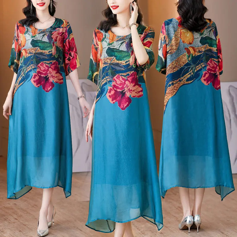 Debby | Floral Print Midi Shift Dress