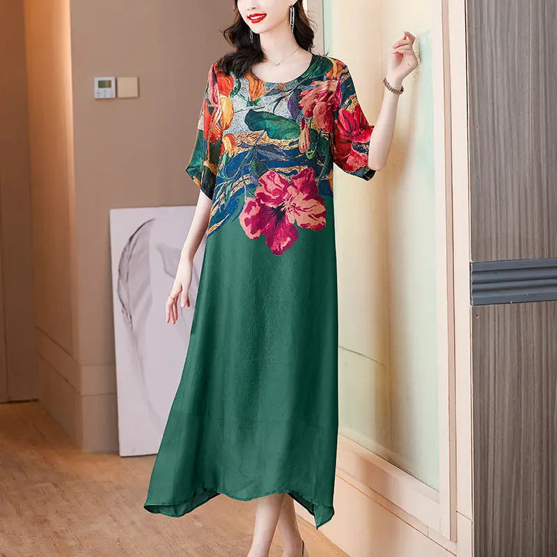 Debby | Floral Print Midi Shift Dress