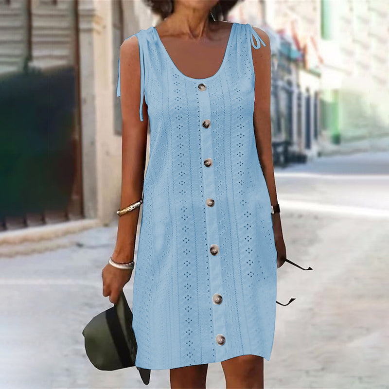 Dinya | Womens Eyelet Summer Mini Dress