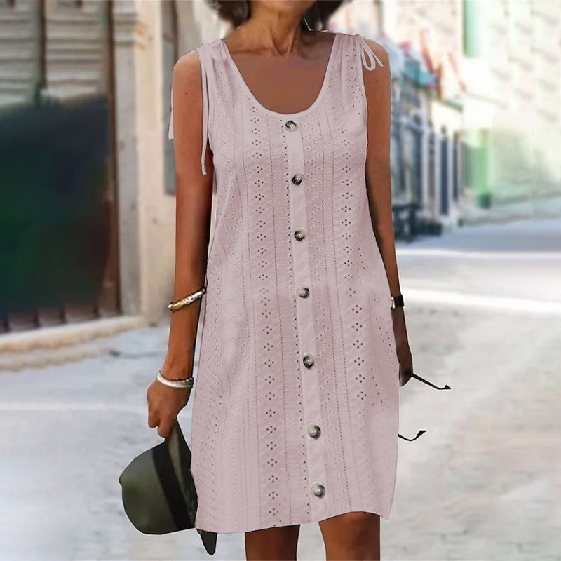 Dinya | Womens Eyelet Summer Mini Dress