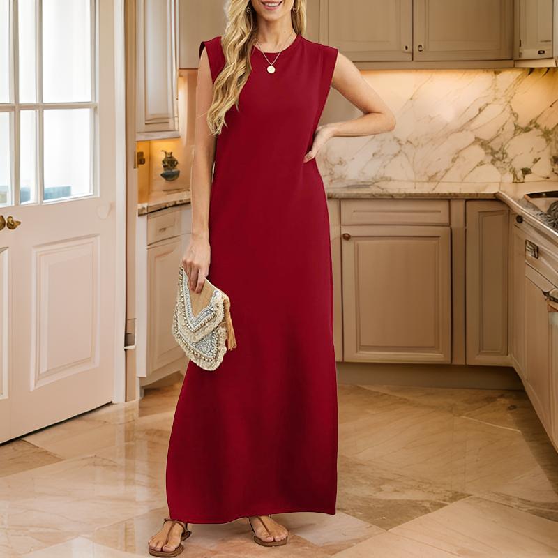 Vennya | Sleeveless Maxi Dress with Side Pockets