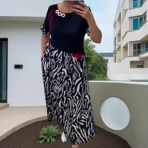 Zahara  | Zebra Print Casual Maxi Dress