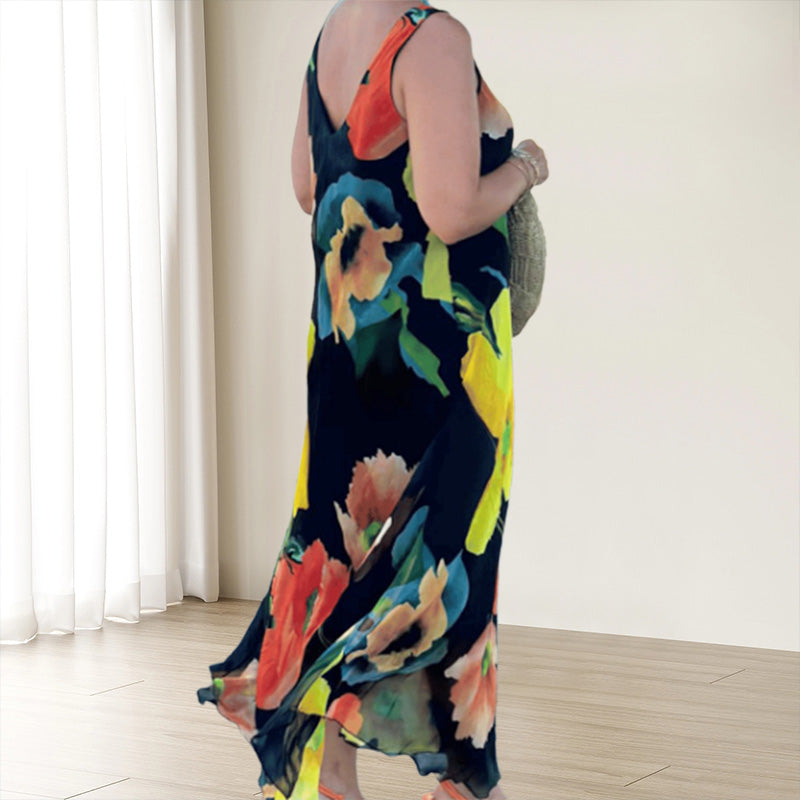 Marjo | Floral Print Sleeveless Maxi Dress