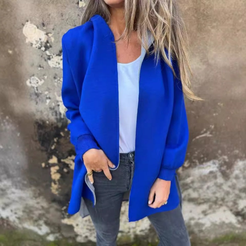 Karletta | Jacket with Hood and Open Front Styling
