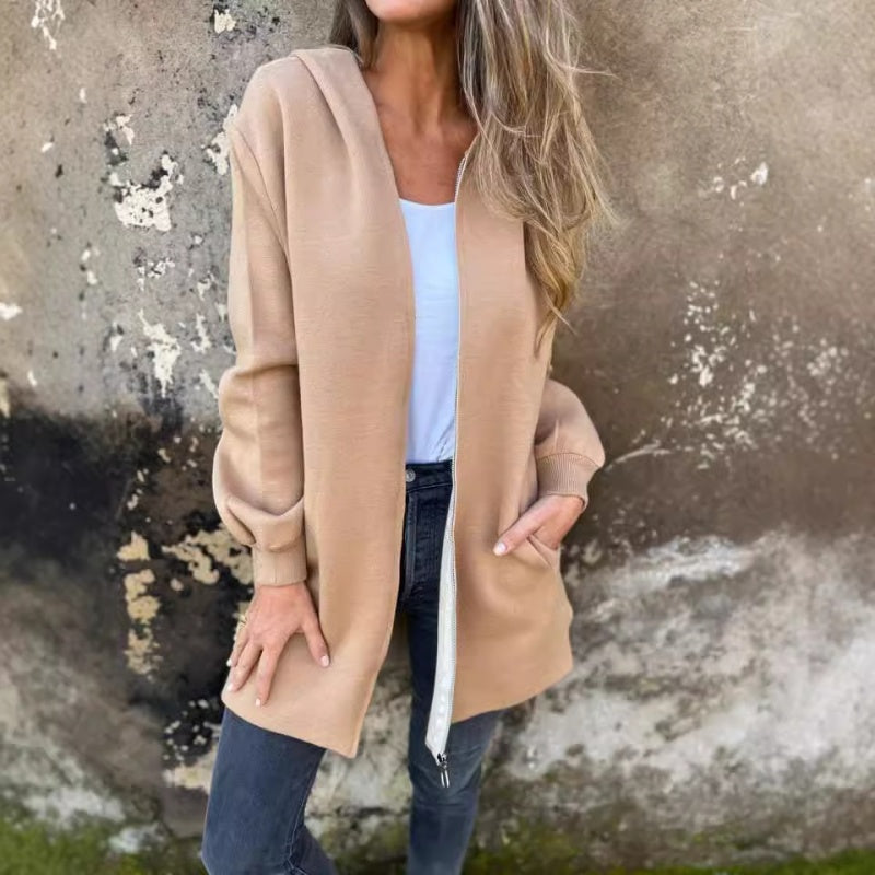 Karletta | Jacket with Hood and Open Front Styling