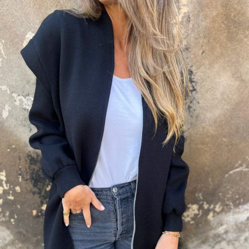 Karletta | Jacket with Hood and Open Front Styling