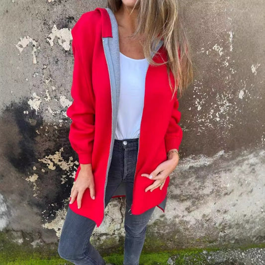 Karletta | Jacket with Hood and Open Front Styling