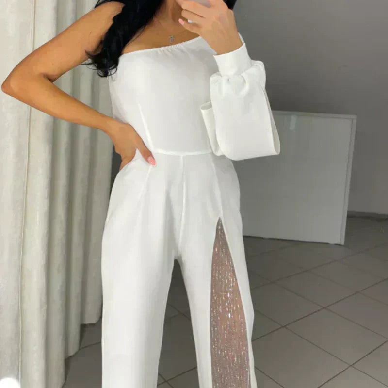 Azlina | One Shoulder Split Leg Jumpsuit