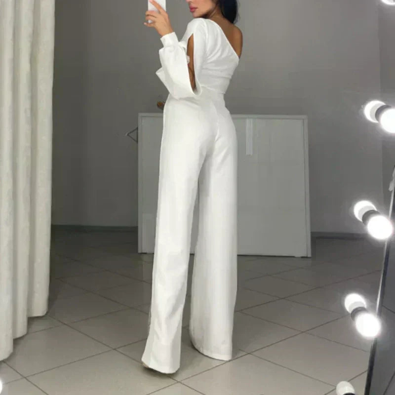 Azlina | One Shoulder Split Leg Jumpsuit