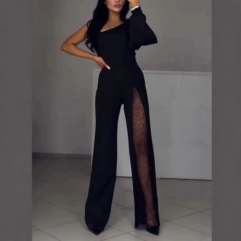 Azlina | One Shoulder Split Leg Jumpsuit