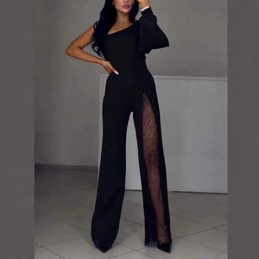 Azlina | One Shoulder Split Leg Jumpsuit