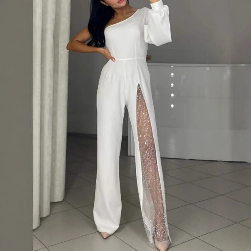 Azlina | One Shoulder Split Leg Jumpsuit