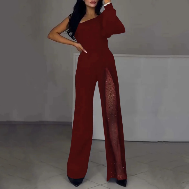 Azlina | One Shoulder Split Leg Jumpsuit