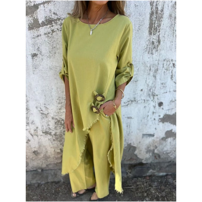 Tilda | Asymmetric Loose Fit Wide Leg Trouser Set