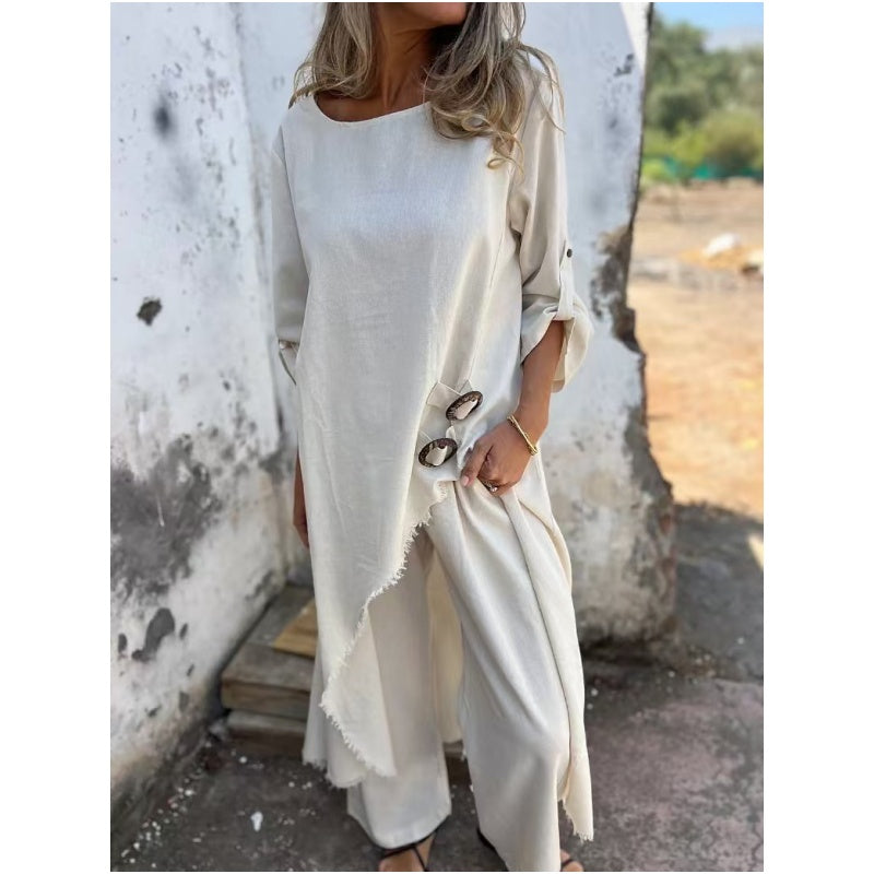 Tilda | Asymmetric Loose Fit Wide Leg Trouser Set